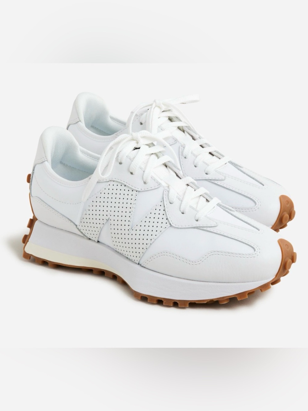 New Balance 327 Triple White Leather RARE Sneakers 6